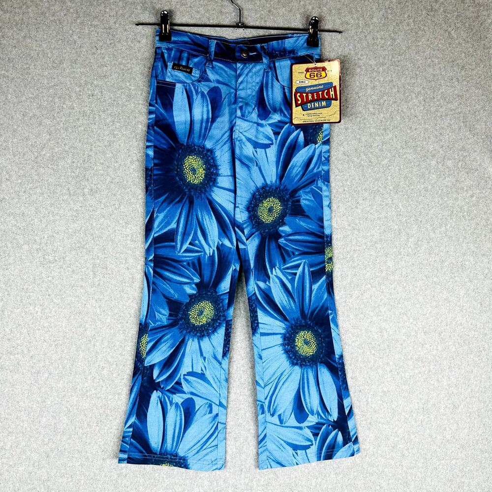 New Route 66 Girls Sz 8 Bootcut Jeans Floral‎ Stretch Pockets NWT - Picture 2 of 7
